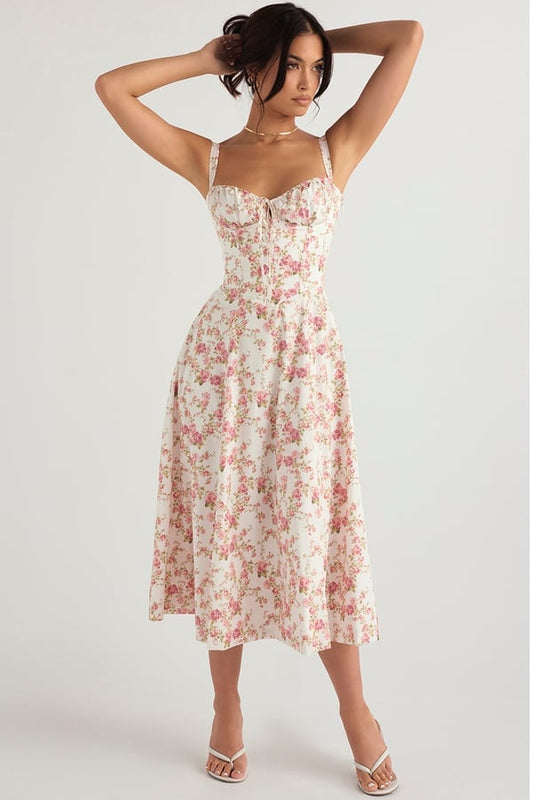 PRINT BUSTIER SUNDRESS