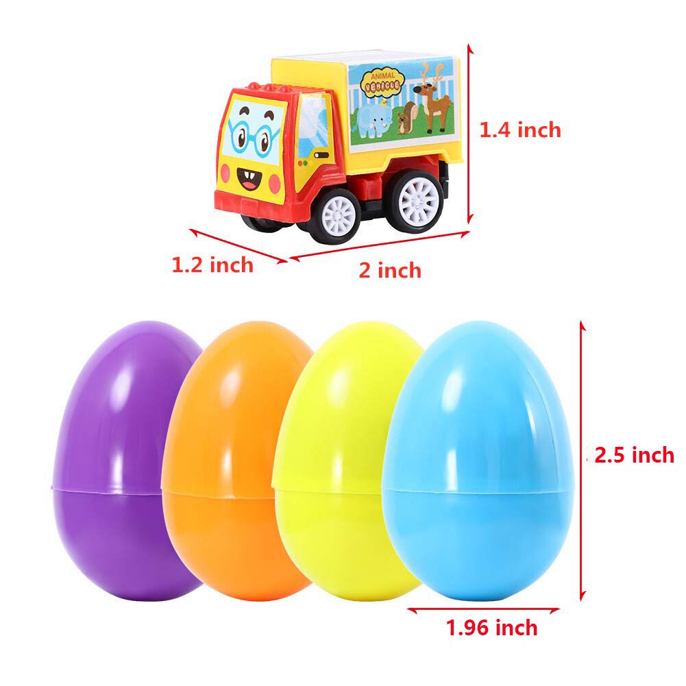 🐰 🐣12 Prefilled Easter Eggs With Pull Back Cars🚚