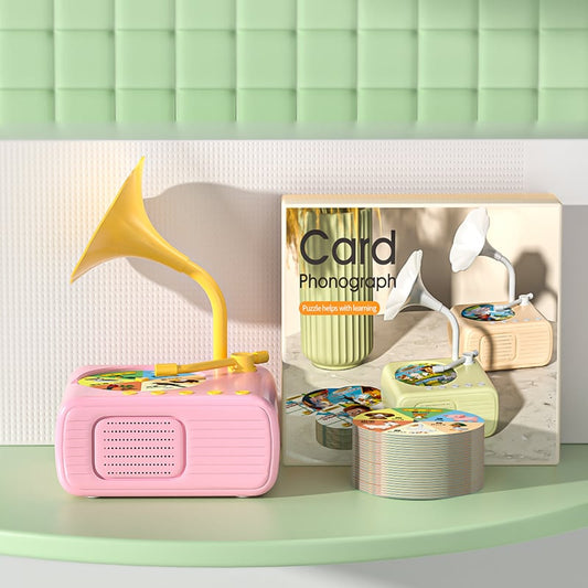 🎶Kids Phonograph with 96 Cards💿📻Early Education Phonograph Story Machine